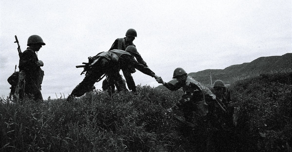 I soldati di Nagorno-Karabakh durante un'operazione militare