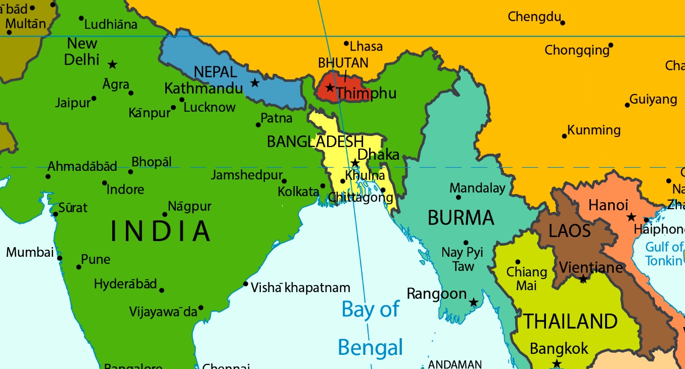 Northeast India Map - India - ASEAN - Modi - strategia - politica estera - Act East - regione - Relazioni internazionali (2)