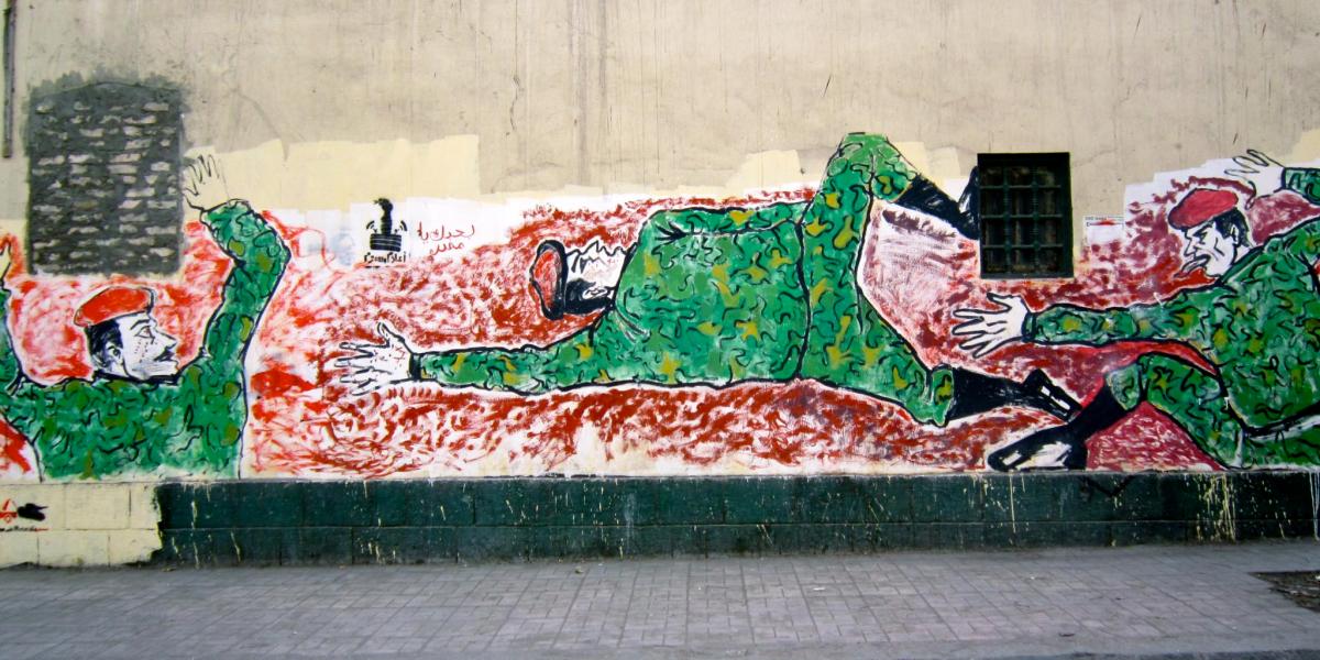 Un murales in Egitto in protesta contro la censura