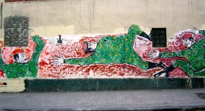 Un murales in Egitto in protesta contro la censura