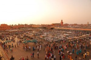 Mercato Jemaa-el-Fna a Marrakech, in Marocco