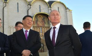 Una foto di Putin e Xi Jinping, durante un meeting tra Russia e Cina