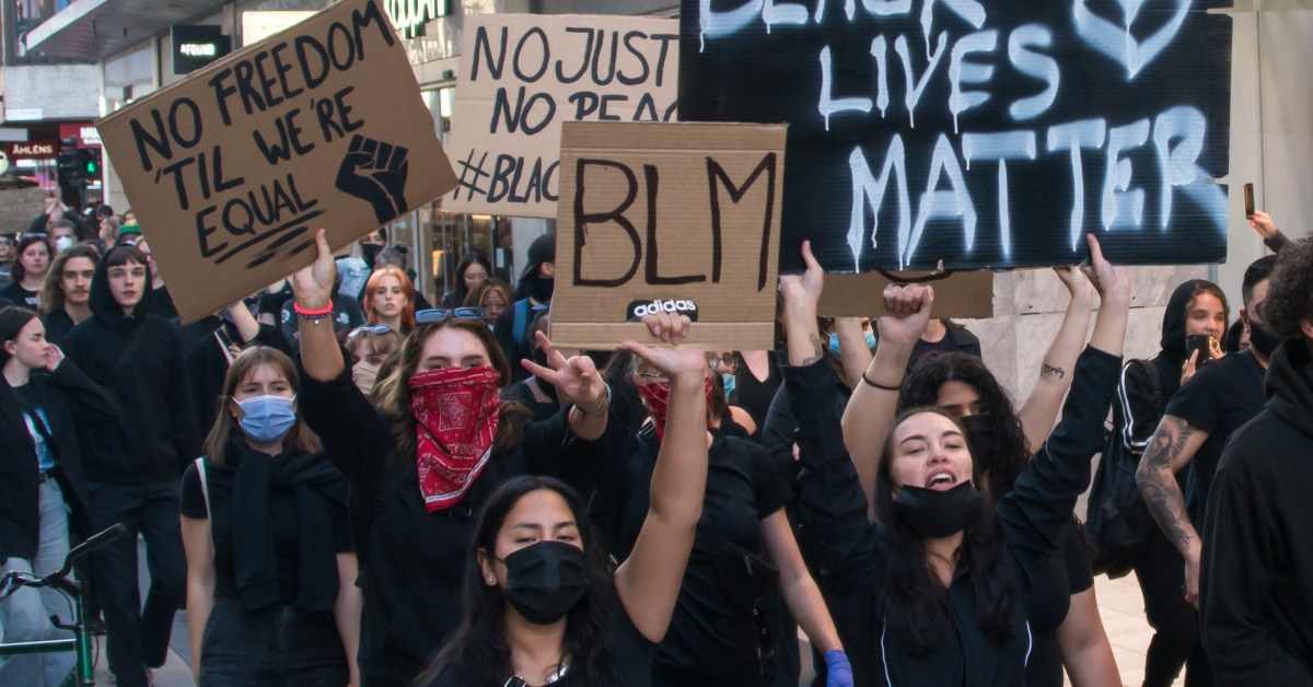 Manifestazione Black Lives Matter a Stoccoma