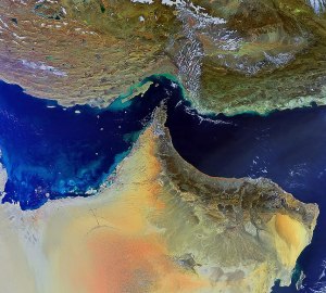 Una foto satellitare del Medio Oriente