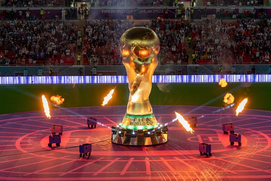Una foto della cerimonia di apertura dei Mondiali i calcio Qatar 2022
